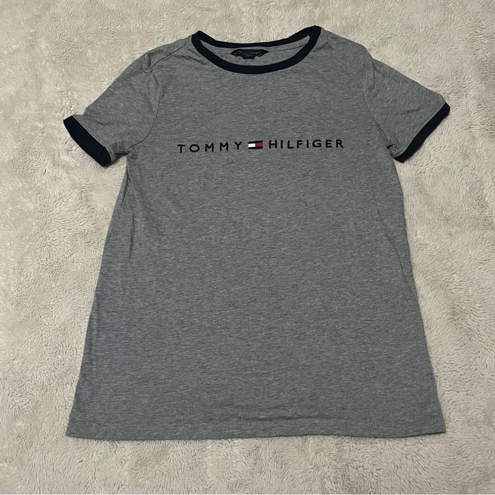 Tommy Hilfiger Gray Tee with Black Trim